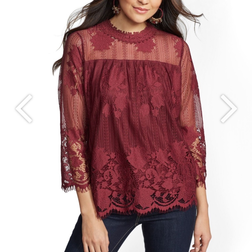 Altar’d State lace long sleeve blouse size XS